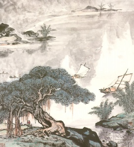 Восточный рисунок большое дерево