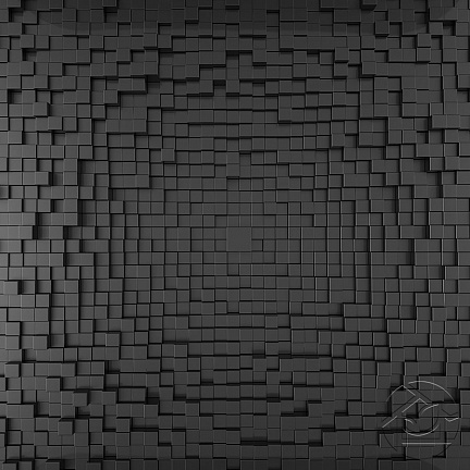 3D абстракция серой кирпичной стены