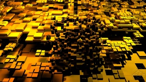 3D абстракция жёлтых кубов