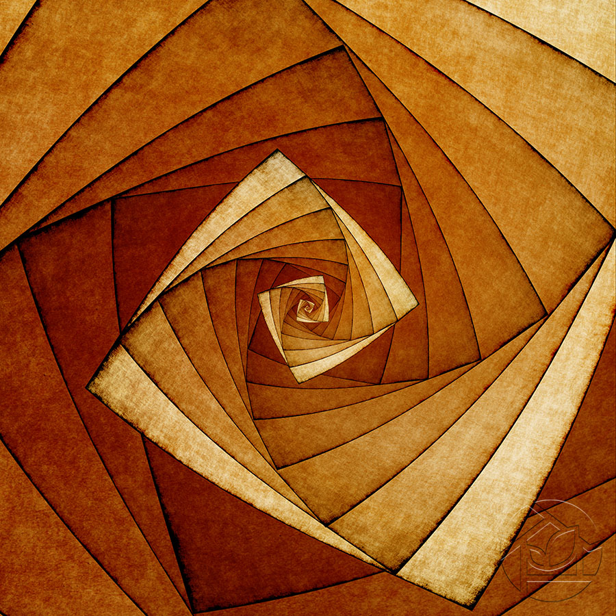 Квадратная спираль в коричневых тонах