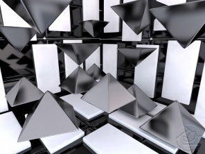 3D хромированные треугольные пирамиды