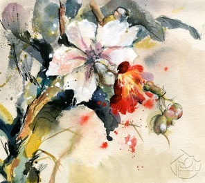 Картина акварелью Цветок