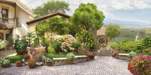 Уютный дворик и цветы