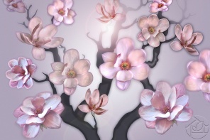 дерево с цветами магнолии