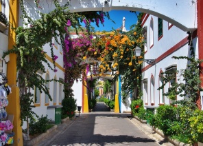 Арочная улица в цветах