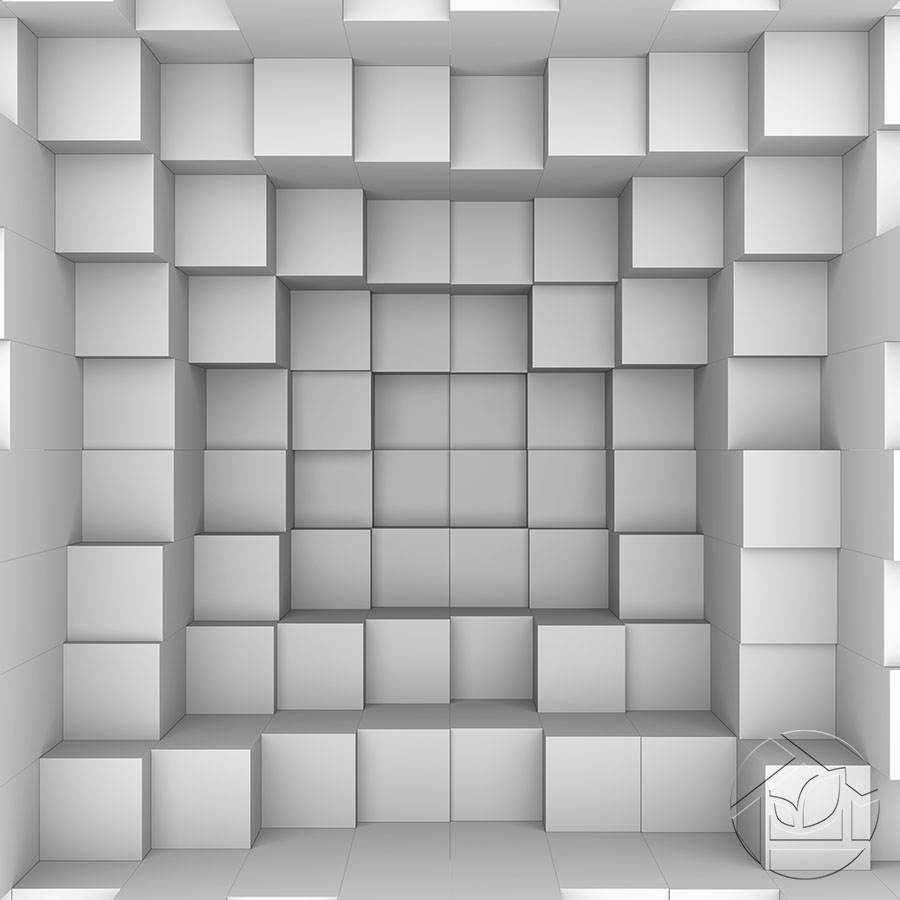 3D абстрактная стена из кубов