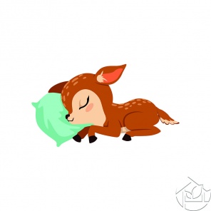 Малыш оленёнок в сладком сне