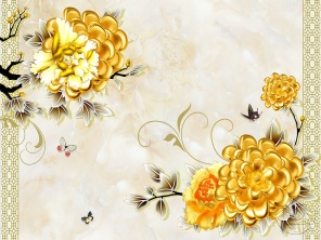 Жёлтые цветы в восточном стиле