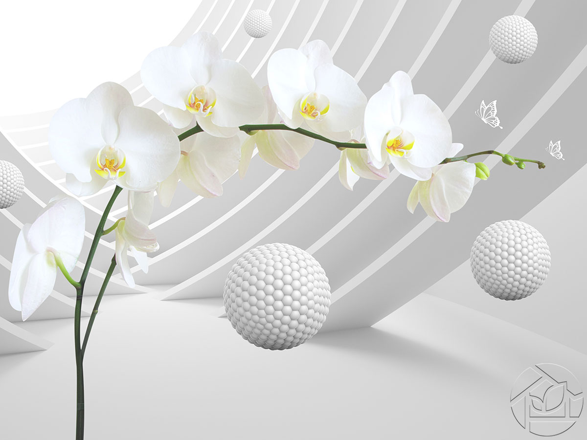 Ветка орхидеи на 3D фоне