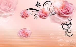 Розовые розы и воздушные пузыри