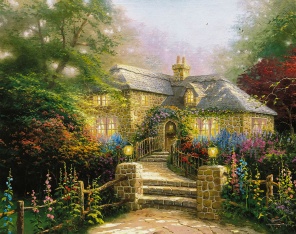 дом в розовом саду