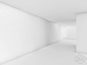 Интерьер коридор в белой пустой комнате