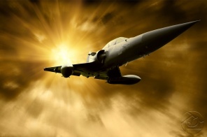 военный самолет в небе