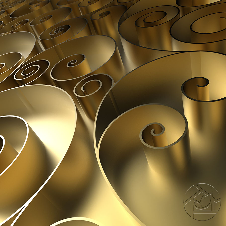 3D абстракция золотые стружки