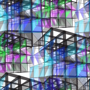 Абстрактные прозрачные цветные кубы