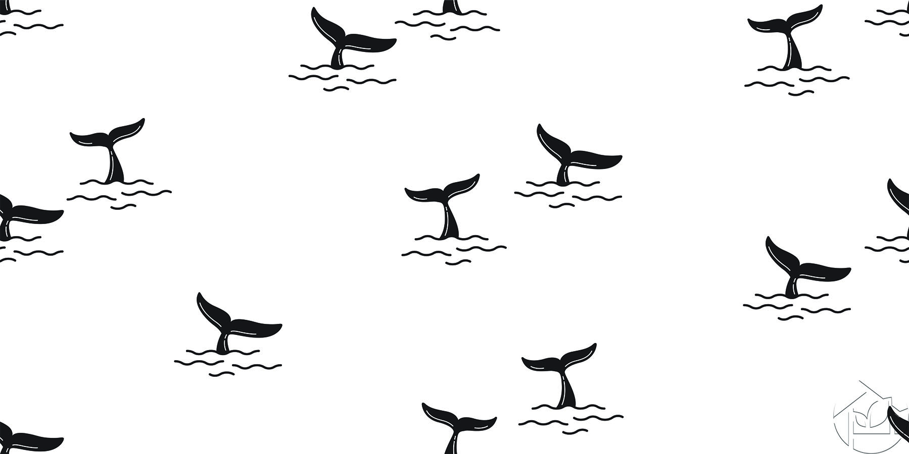 Детский фон хвостики кита