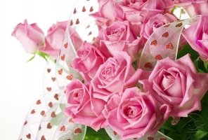 Букет нежных розовых роз