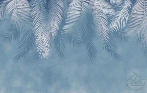 Синие листья пальмы с отливом