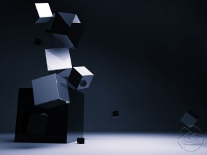 3D абстракция кубов с отражающей поверхностью