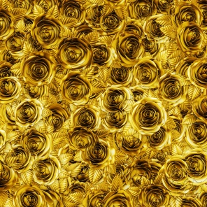 Розы с золотыми лепетсками