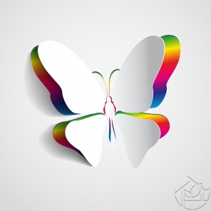 Белая бабочка с шелковыми крыльями
