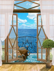 Выход на балкон с видом на океан