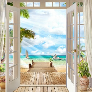 Открытые двери на пляж