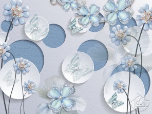 Нефритовые голубые цветочки