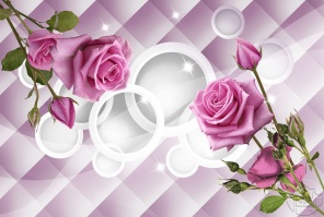 Фиолетовый фон с розами