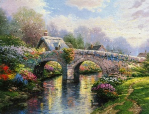 мост в цветах