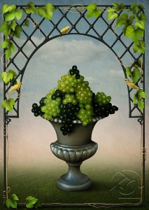 Виноград в вазе
