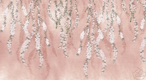 Ниспадающие цветы на персиковом фоне