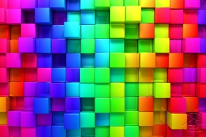 Радужные 3D кубики
