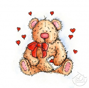 Рисунок: Плюшевый Медвожонок с валентинкой
