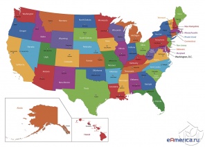 Цветная иллюстрация всех штатов Америки