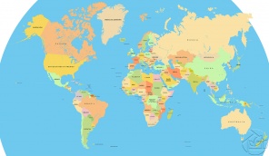 Карта Мира без Антарктиды
