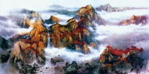Китайская живопись Осенние горы