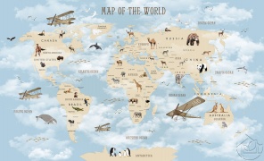 Карта Мира для детей на английском языке