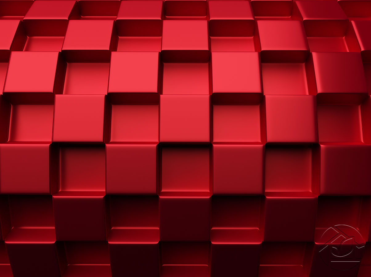 3D дуга красно-перламутовых кубиков