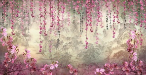 Висячие цветы сакуры