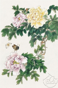 Восточный рисунок две бабочки