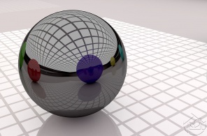 3D абстракция зеркальный серый шар
