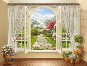 Панорманое окно с видом на пейзаж