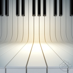 Абстракция вытянутых клавиш фортепиано