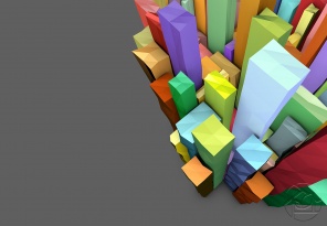 3D абстракция радужных столбиков