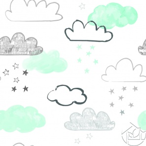 Детский рисунок звёздочки с облаками