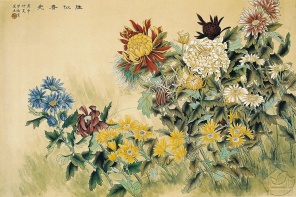 Китайский рисунок Полевые крупные цветы