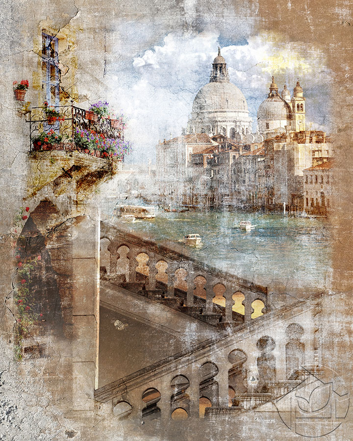 Венеция с эффектом потертого камня