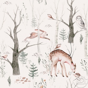 Акварель рисунок лесных животных -3