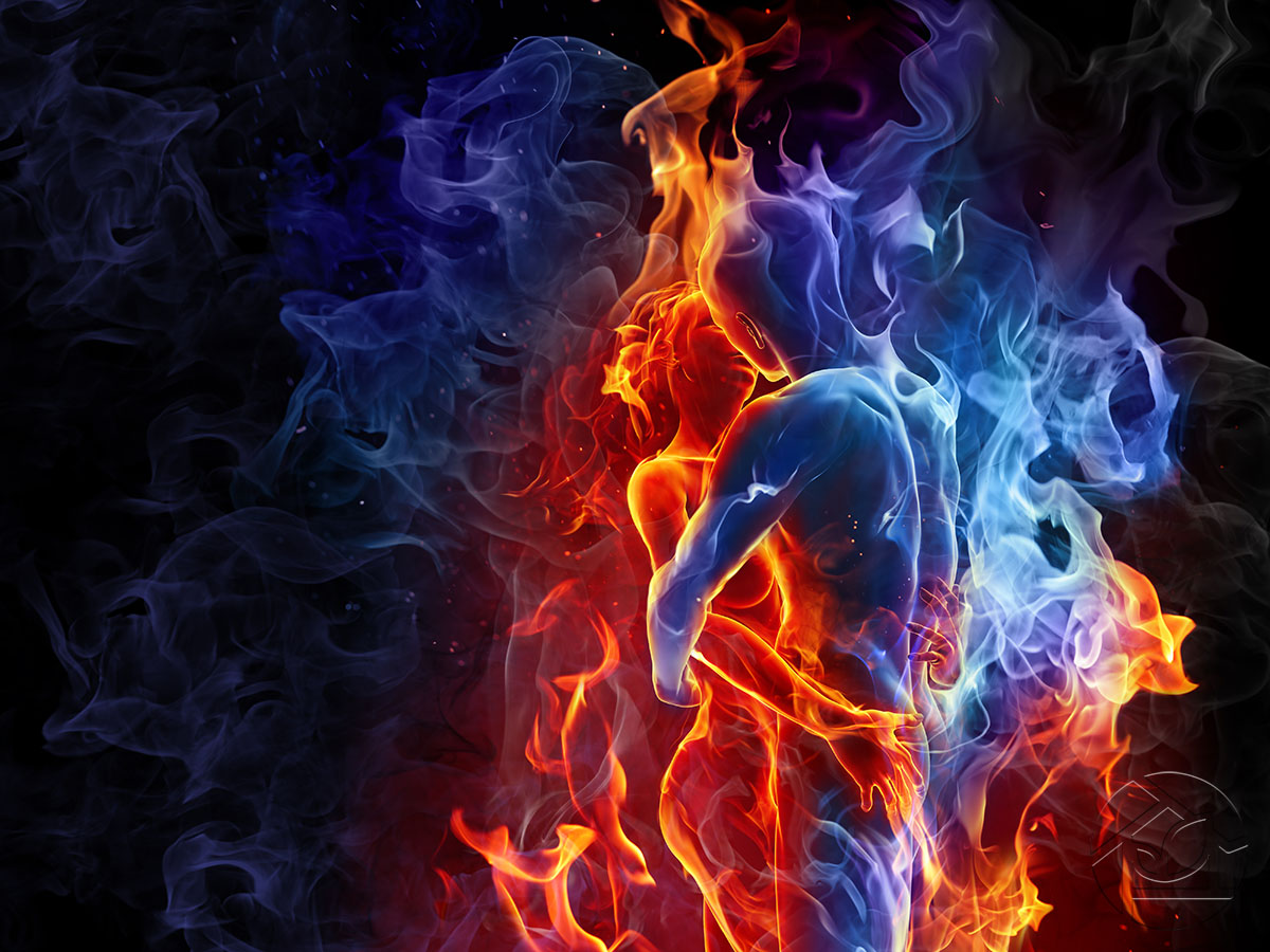 3D абстракция  страсть двух огней